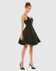 Black Low Back A-Line Party Dress